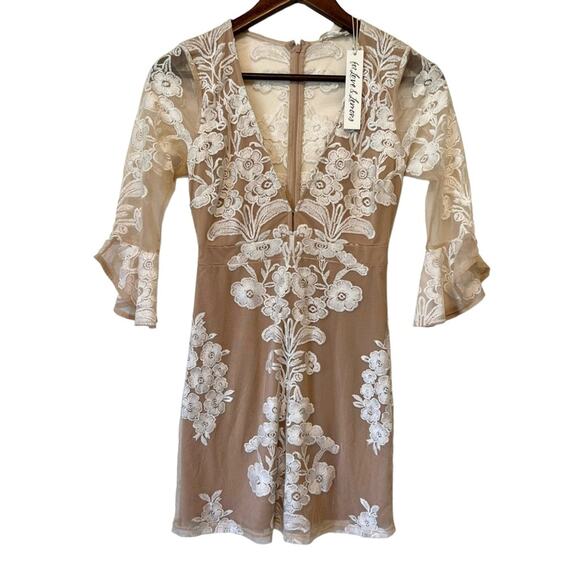 For Love & Lemons x Free People Temecula White Lace Fit And Flare Mini Dress XS - Picture 11 of 12
